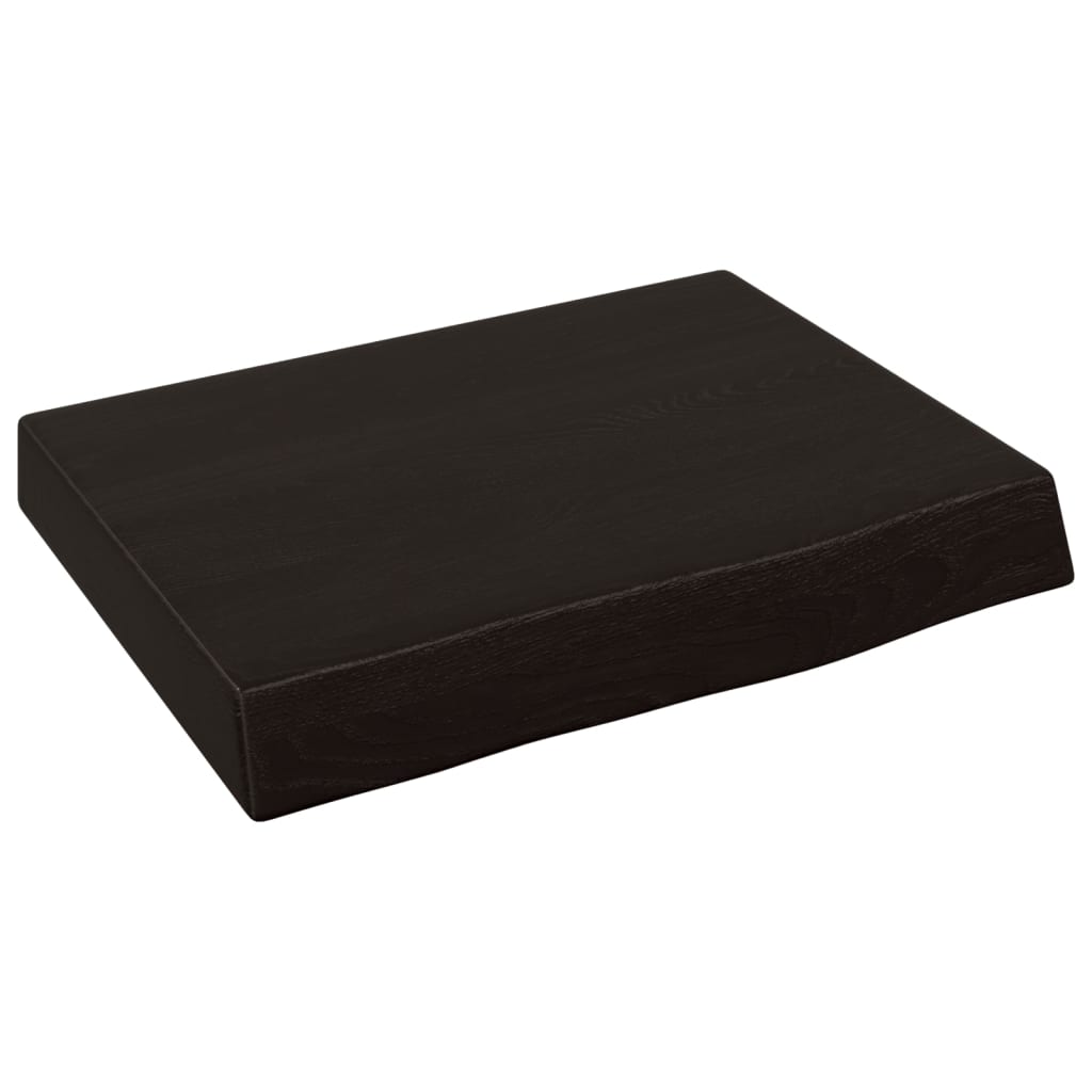 vidaXL Wall Shelf Dark Brown 40x30x(2-6) cm Treated Solid Wood Oak