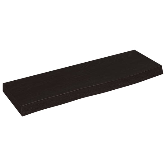 vidaXL Wall Shelf Dark Brown 60x20x4 cm Treated Solid Wood Oak