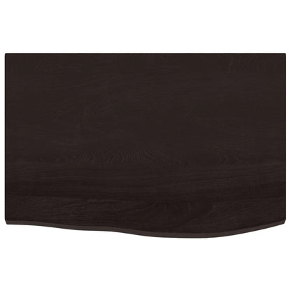 vidaXL Wall Shelf Dark Brown 60x40x2 cm Treated Solid Wood Oak