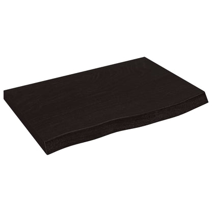 vidaXL Wall Shelf Dark Brown 60x40x(2-4) cm Treated Solid Wood Oak