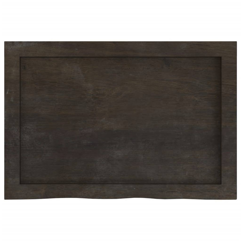 vidaXL Wall Shelf Dark Brown 60x40x(2-4) cm Treated Solid Wood Oak