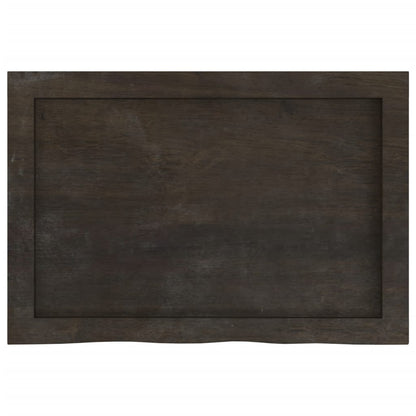 vidaXL Wall Shelf Dark Brown 60x40x(2-4) cm Treated Solid Wood Oak