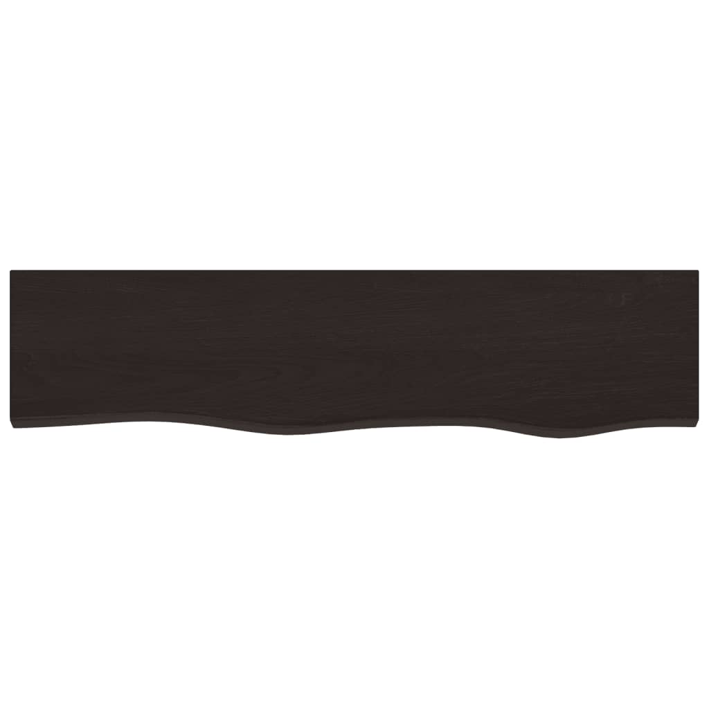 vidaXL Wall Shelf Dark Brown 80x20x2 cm Treated Solid Wood Oak