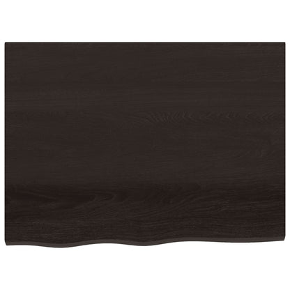 vidaXL Wall Shelf Dark Brown 80x60x(2-4) cm Treated Solid Wood Oak