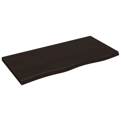 vidaXL Wall Shelf Dark Brown 100x50x(2-4) cm Treated Solid Wood Oak