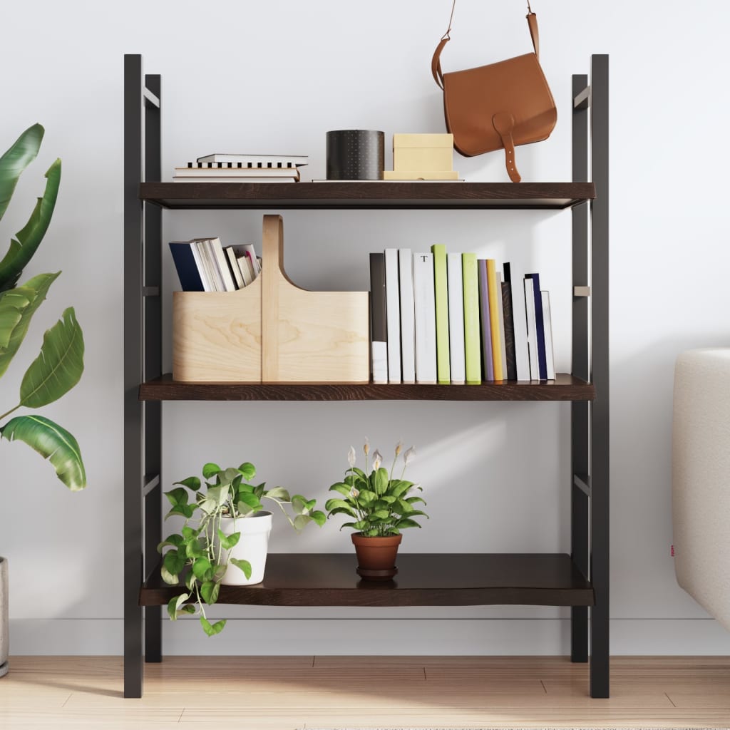 vidaXL Wall Shelf Dark Brown 100x50x(2-4) cm Treated Solid Wood Oak