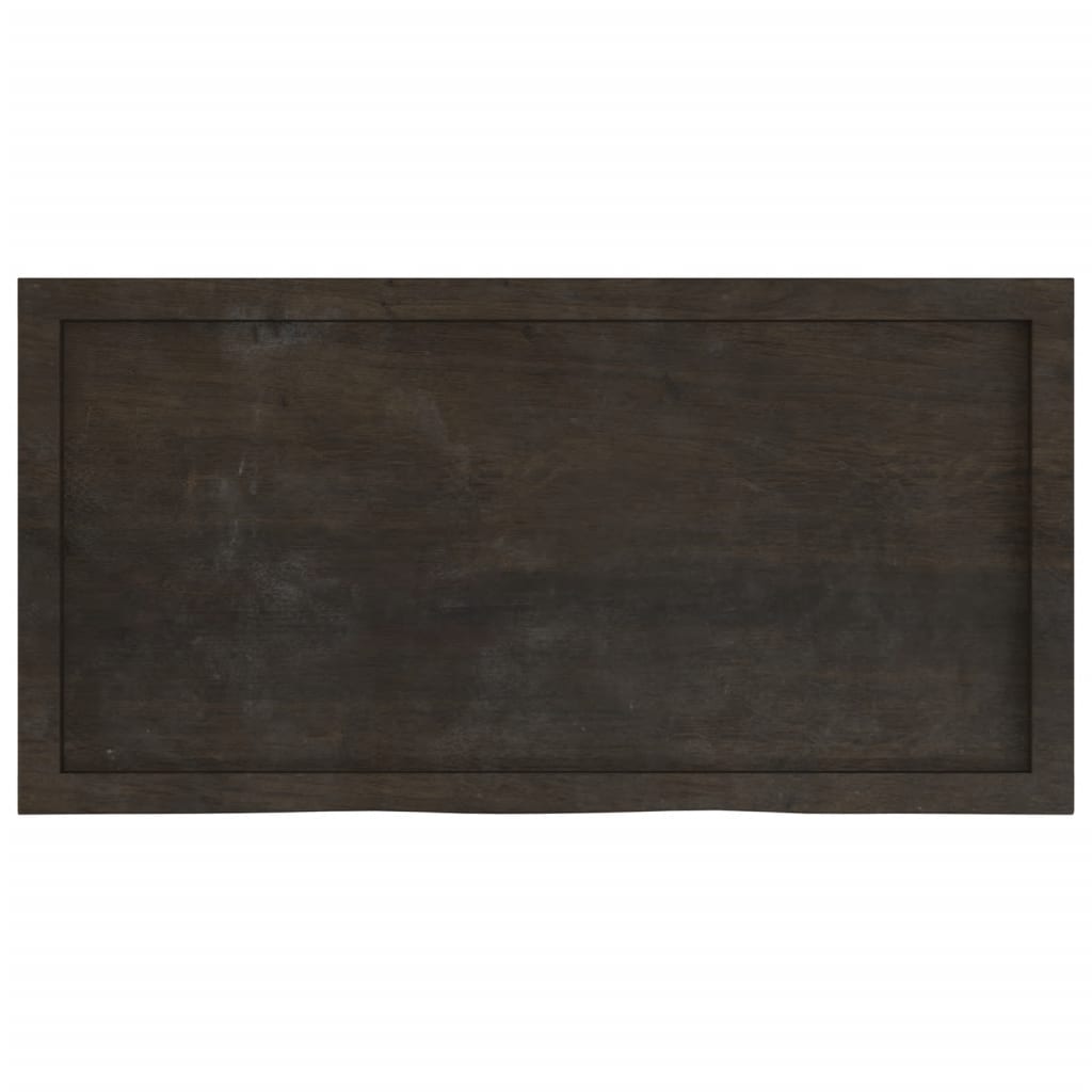 vidaXL Wall Shelf Dark Brown 100x50x(2-4) cm Treated Solid Wood Oak
