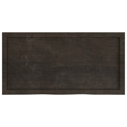vidaXL Wall Shelf Dark Brown 100x50x(2-6) cm Treated Solid Wood Oak