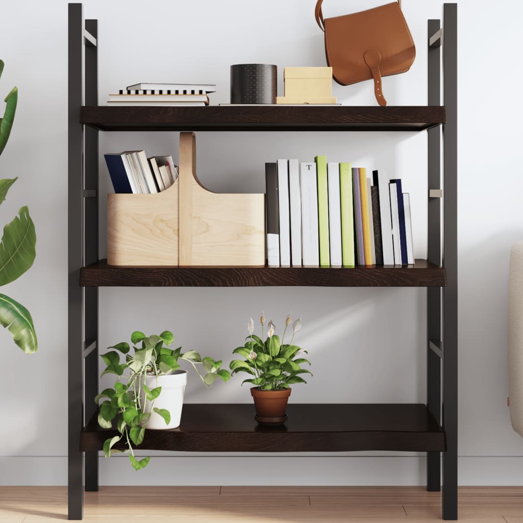 vidaXL Wall Shelf Dark Brown 100x50x(2-6) cm Treated Solid Wood Oak
