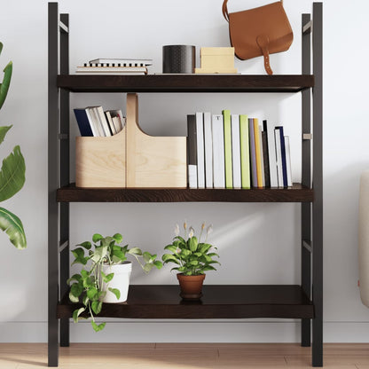 vidaXL Wall Shelf Dark Brown 100x50x(2-6) cm Treated Solid Wood Oak