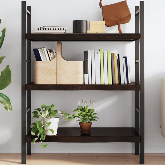 vidaXL Wall Shelf Dark Brown 100x50x(2-6) cm Treated Solid Wood Oak