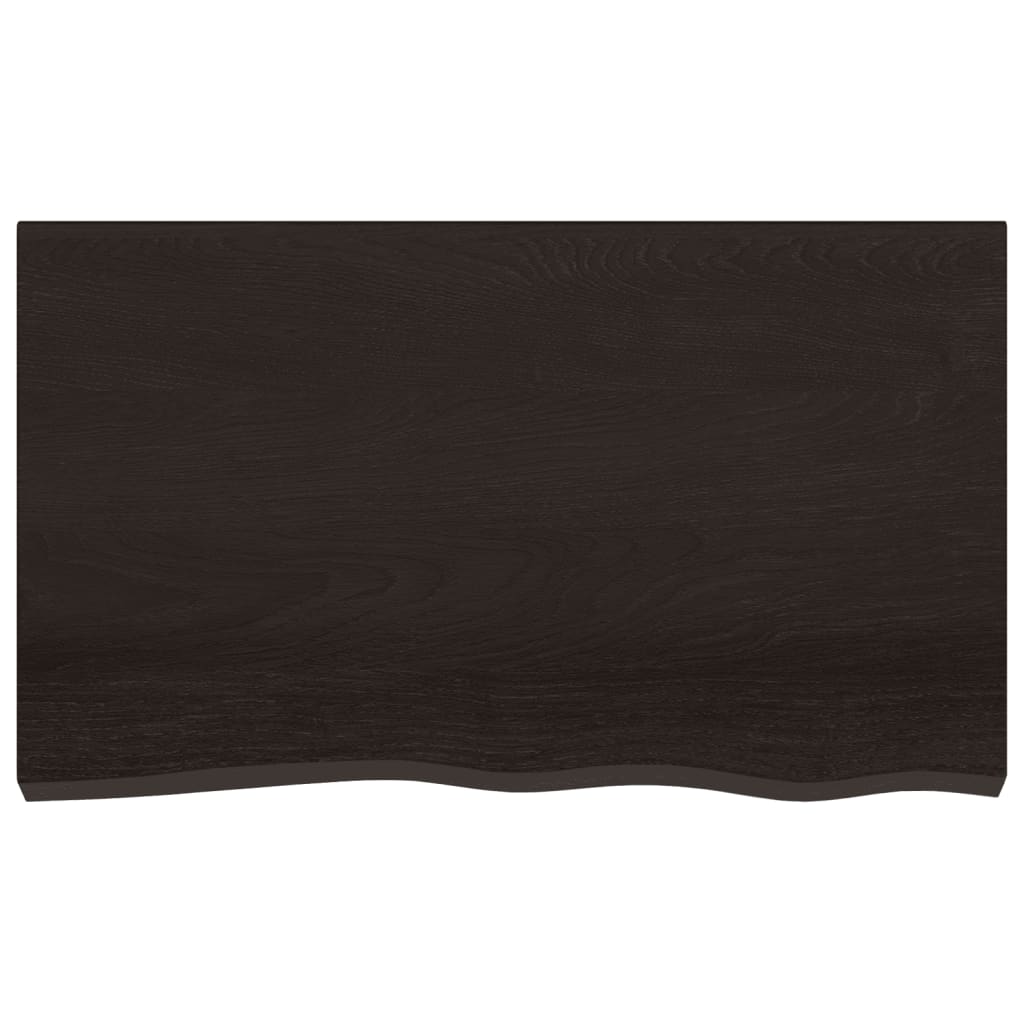 vidaXL Wall Shelf Dark Brown 100x60x2 cm Treated Solid Wood Oak