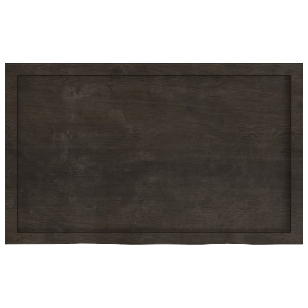 vidaXL Wall Shelf Dark Brown 100x60x(2-4) cm Treated Solid Wood Oak