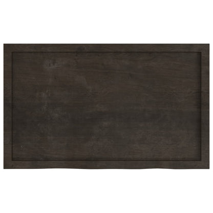 vidaXL Wall Shelf Dark Brown 100x60x(2-4) cm Treated Solid Wood Oak