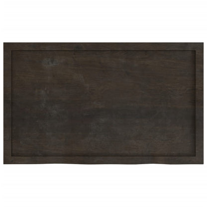 vidaXL Wall Shelf Dark Brown 100x60x(2-6) cm Treated Solid Wood Oak