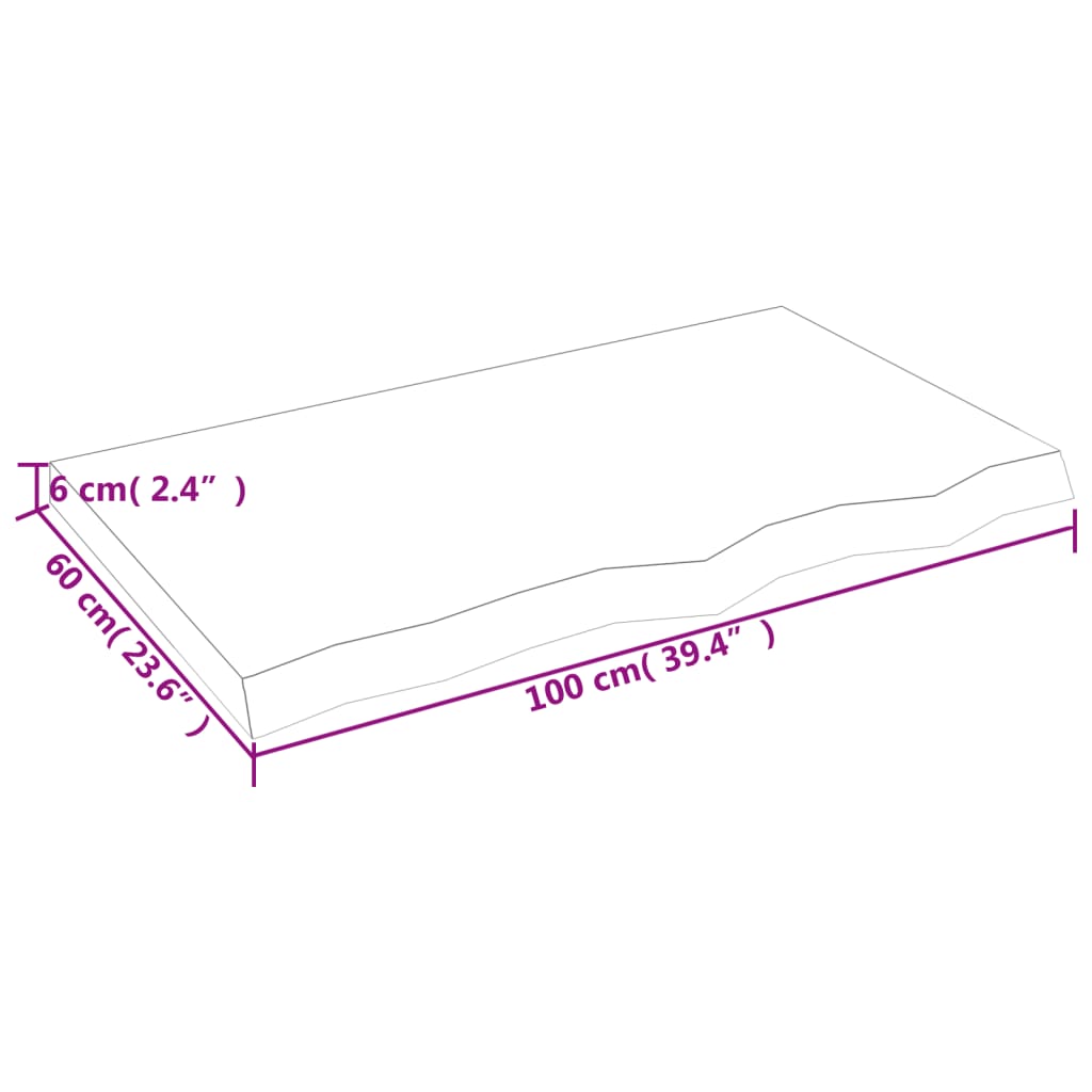 vidaXL Wall Shelf Dark Brown 100x60x(2-6) cm Treated Solid Wood Oak