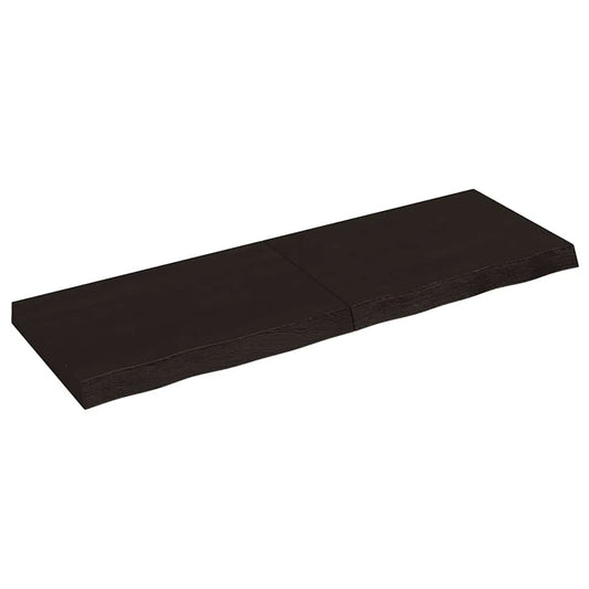 vidaXL Wall Shelf Dark Brown 120x40x(2-6) cm Treated Solid Wood Oak