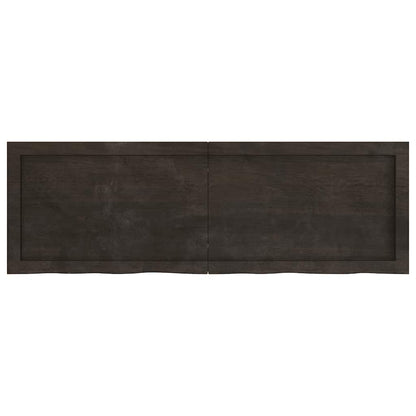 vidaXL Wall Shelf Dark Brown 120x40x(2-6) cm Treated Solid Wood Oak