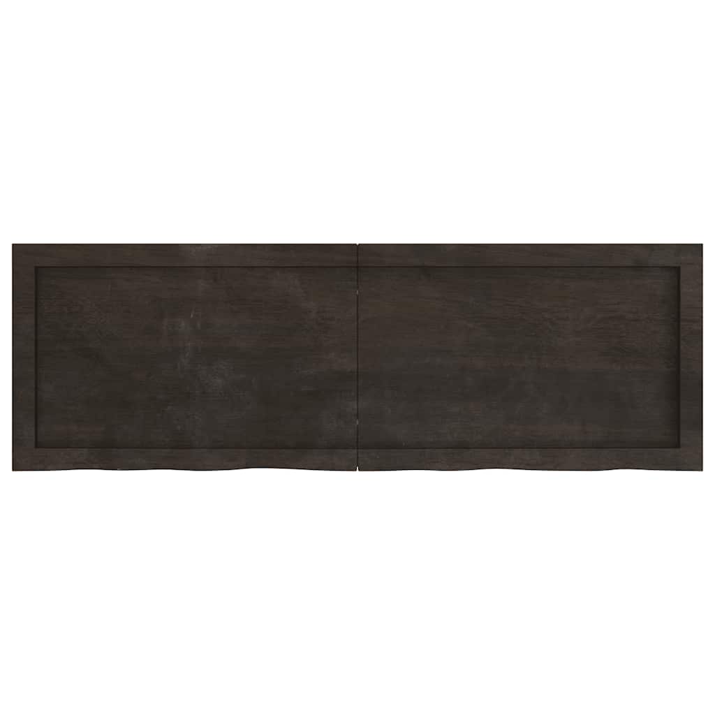 vidaXL Wall Shelf Dark Brown 120x40x(2-6) cm Treated Solid Wood Oak