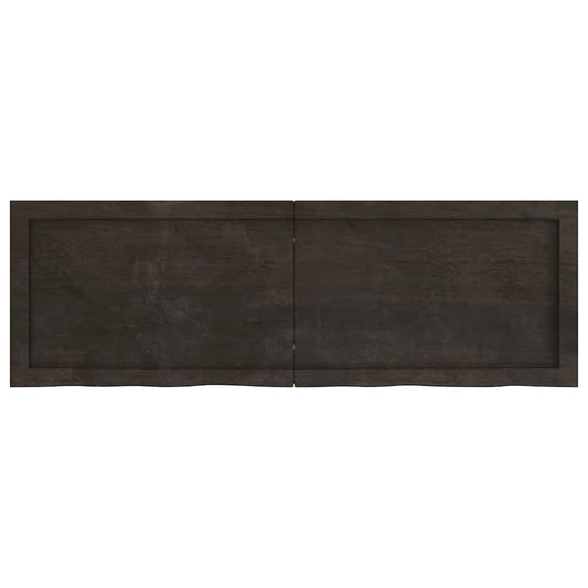 vidaXL Wall Shelf Dark Brown 120x40x(2-6) cm Treated Solid Wood Oak
