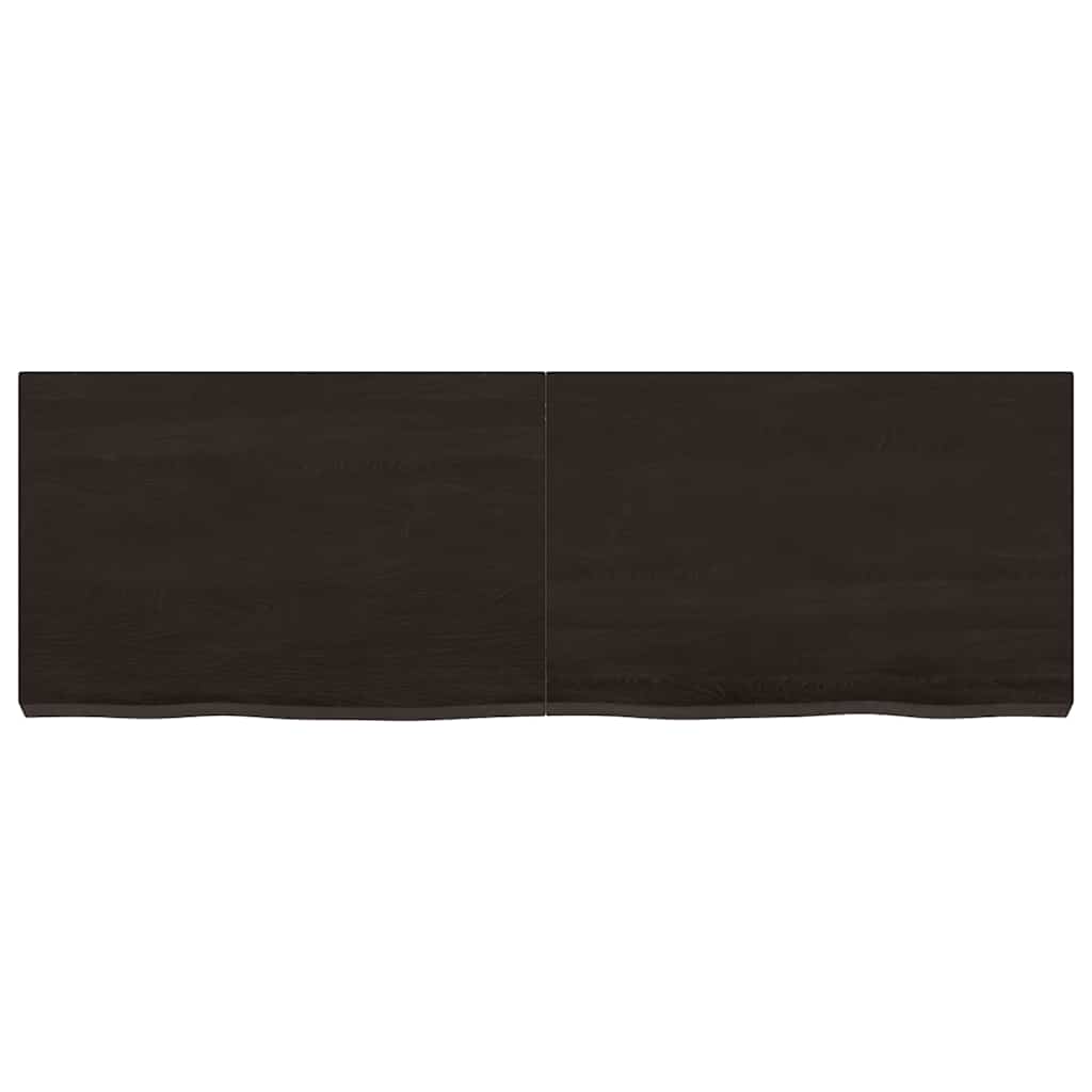 vidaXL Wall Shelf Dark Brown 120x40x(2-6) cm Treated Solid Wood Oak
