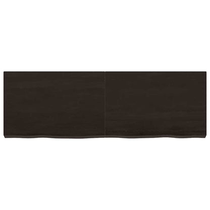 vidaXL Wall Shelf Dark Brown 120x40x(2-6) cm Treated Solid Wood Oak