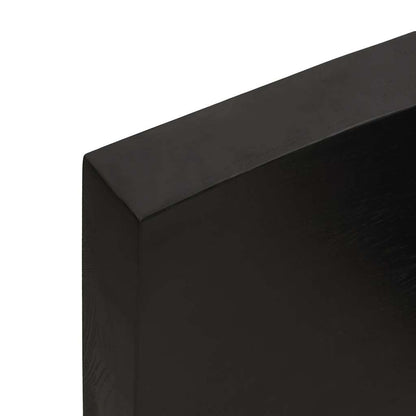vidaXL Wall Shelf Dark Brown 120x40x(2-6) cm Treated Solid Wood Oak