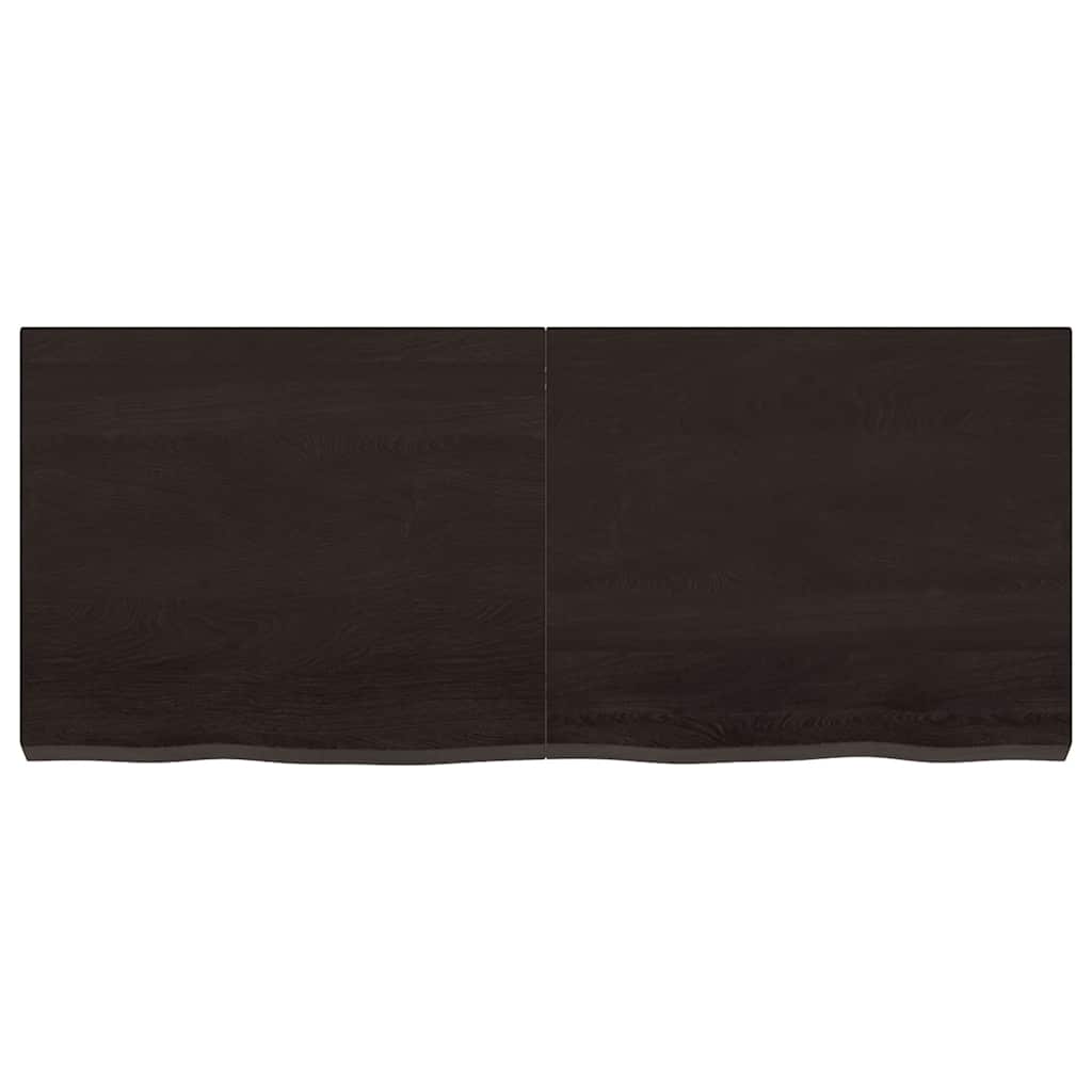 vidaXL Wall Shelf Dark Brown 120x50x(2-6) cm Treated Solid Wood Oak