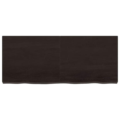 vidaXL Wall Shelf Dark Brown 120x50x(2-6) cm Treated Solid Wood Oak