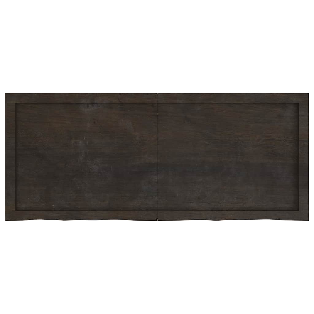 vidaXL Wall Shelf Dark Brown 120x50x(2-6) cm Treated Solid Wood Oak