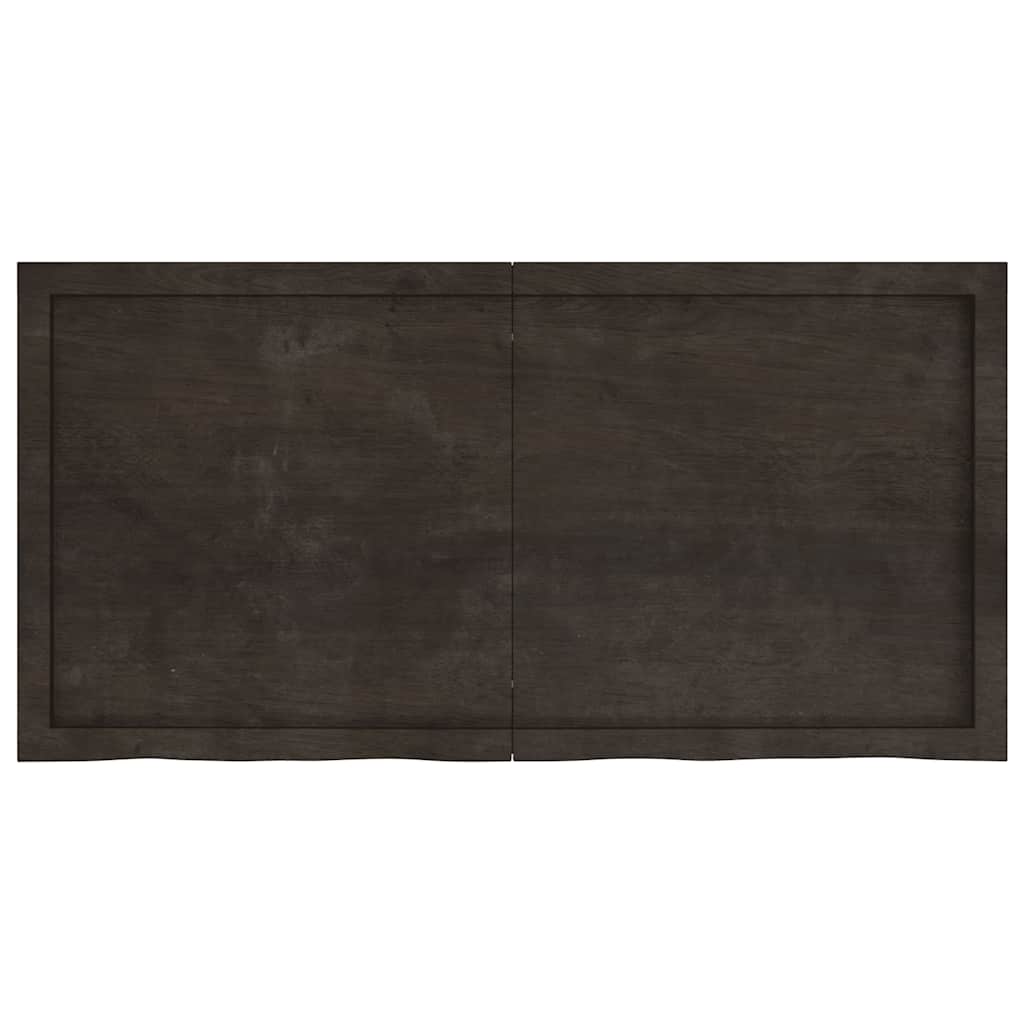 vidaXL Wall Shelf Dark Brown 120x60x(2-4) cm Treated Solid Wood Oak