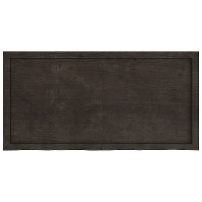 vidaXL Wall Shelf Dark Brown 120x60x(2-4) cm Treated Solid Wood Oak