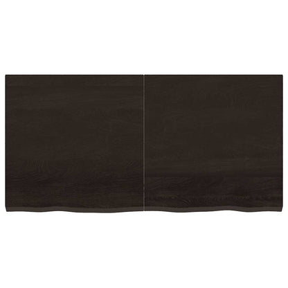 vidaXL Wall Shelf Dark Brown 120x60x(2-4) cm Treated Solid Wood Oak
