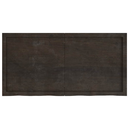 vidaXL Wall Shelf Dark Brown 120x60x(2-6) cm Treated Solid Wood Oak