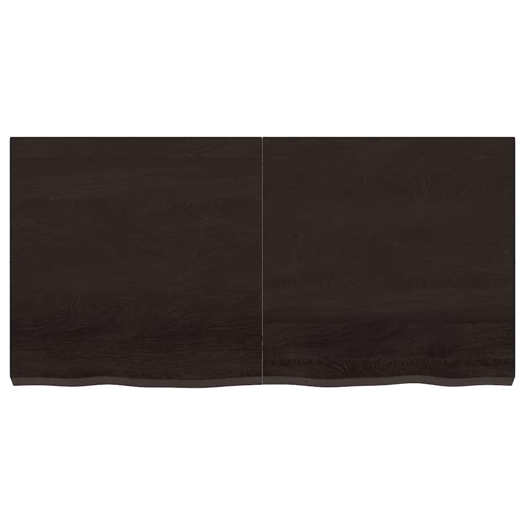 vidaXL Wall Shelf Dark Brown 120x60x(2-6) cm Treated Solid Wood Oak