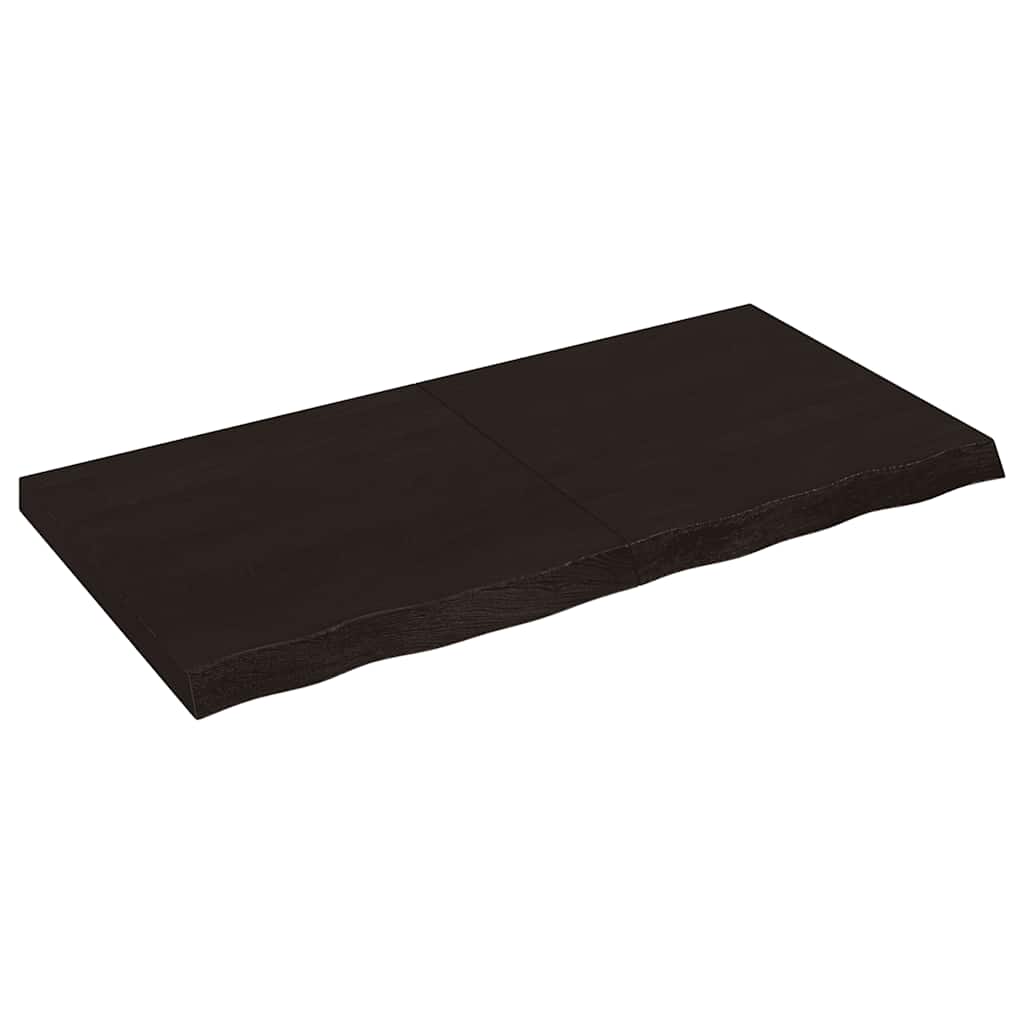 vidaXL Wall Shelf Dark Brown 120x60x(2-6) cm Treated Solid Wood Oak