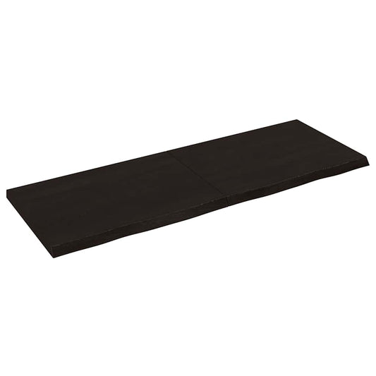 vidaXL Wall Shelf Dark Brown 140x50x(2-4) cm Treated Solid Wood Oak