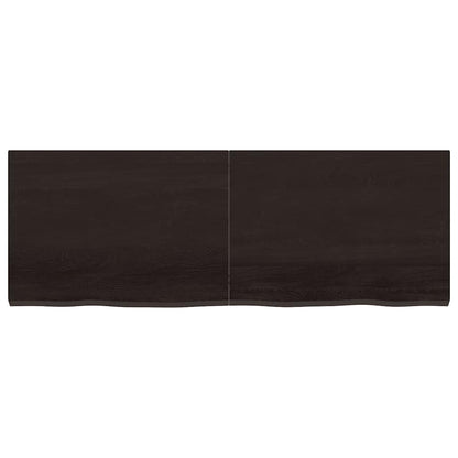 vidaXL Wall Shelf Dark Brown 140x50x(2-4) cm Treated Solid Wood Oak