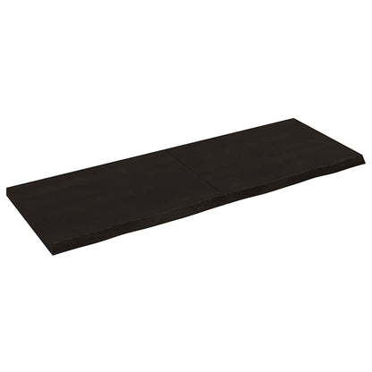vidaXL Wall Shelf Dark Brown 140x50x(2-4) cm Treated Solid Wood Oak