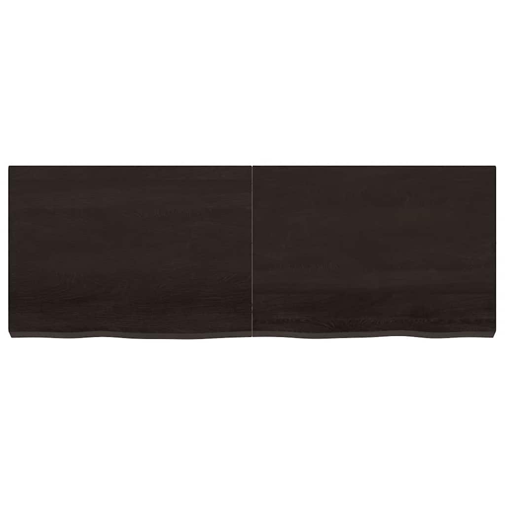 vidaXL Wall Shelf Dark Brown 140x50x(2-6) cm Treated Solid Wood Oak