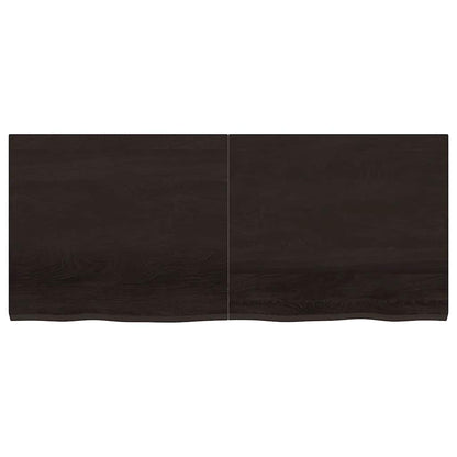 vidaXL Wall Shelf Dark Brown 140x60x(2-4) cm Treated Solid Wood Oak