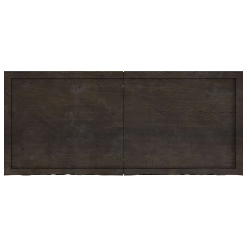 vidaXL Wall Shelf Dark Brown 140x60x(2-6) cm Treated Solid Wood Oak