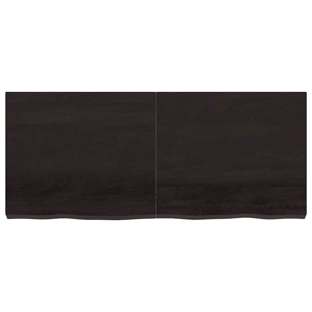 vidaXL Wall Shelf Dark Brown 140x60x(2-6) cm Treated Solid Wood Oak