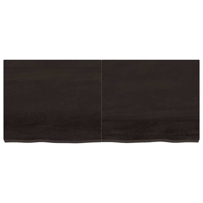 vidaXL Wall Shelf Dark Brown 140x60x(2-6) cm Treated Solid Wood Oak