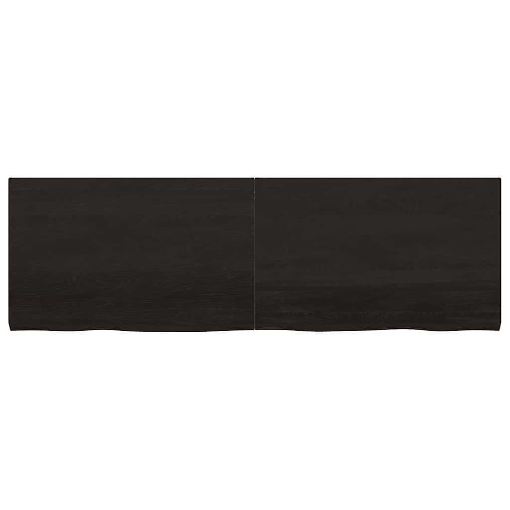 vidaXL Wall Shelf Dark Brown 160x50x(2-4) cm Treated Solid Wood Oak