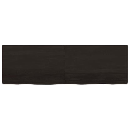 vidaXL Wall Shelf Dark Brown 160x50x(2-4) cm Treated Solid Wood Oak