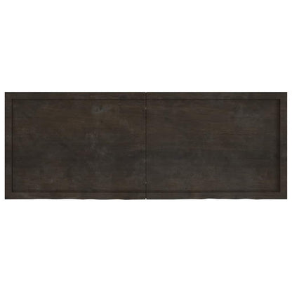 vidaXL Wall Shelf Dark Brown 160x60x(2-6) cm Treated Solid Wood Oak