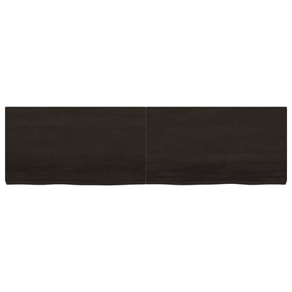 vidaXL Wall Shelf Dark Brown 180x50x(2-6) cm Treated Solid Wood Oak