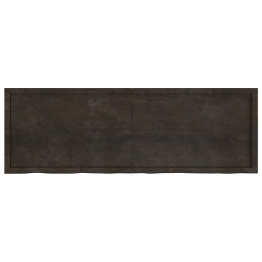 vidaXL Wall Shelf Dark Brown 180x60x(2-4) cm Treated Solid Wood Oak