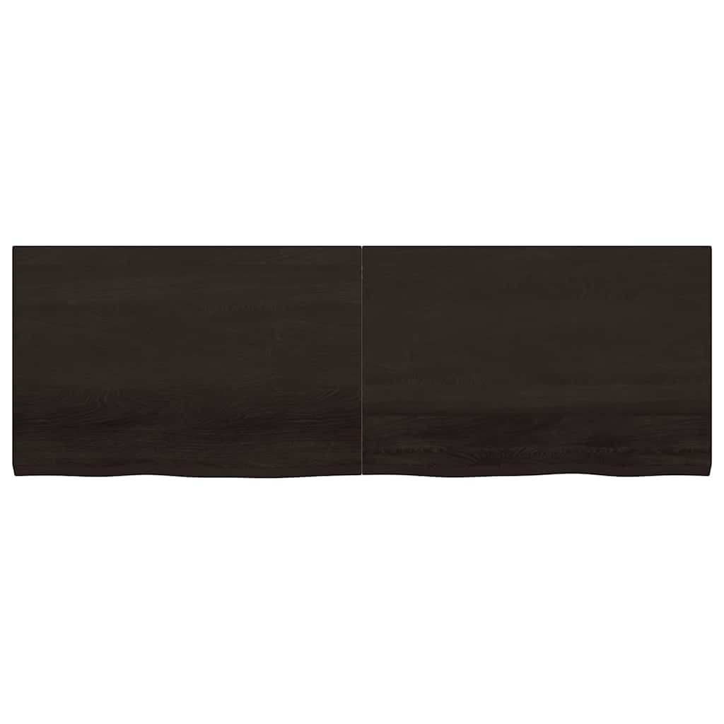vidaXL Wall Shelf Dark Brown 180x60x(2-4) cm Treated Solid Wood Oak